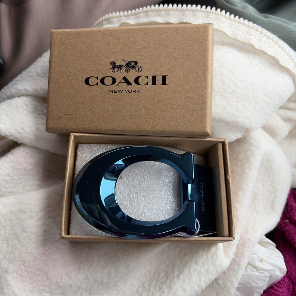 Coach Sculpted Signature Belt Buckle, Style#CE864 V4W, Color Anodized Blue - Picture 2 of 7